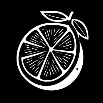 Lemon - Black and White Isolated Icon - Vector illustration
