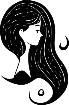 Mermaid - Minimalist and Flat Logo - Vector illustration