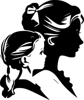 Mother Daughter - Minimalist and Flat Logo - Vector illustration