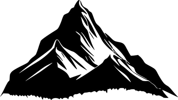 Mountain - Black and White Isolated Icon - Vector illustration