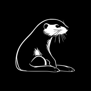 Otter - Black and White Isolated Icon - Vector illustration