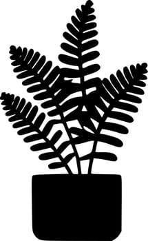Plant, Black and White Vector illustration