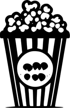 Popcorn - Black and White Isolated Icon - Vector illustration