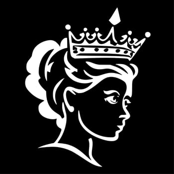 Queen, Black and White Vector illustration