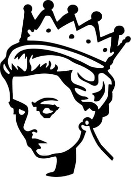 Queen - Minimalist and Flat Logo - Vector illustration