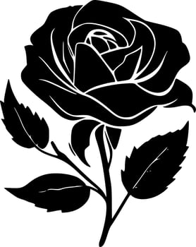Rose, Black and White Vector illustration