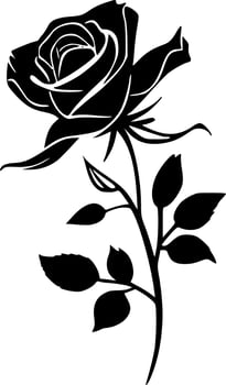 Rose, Black and White Vector illustration