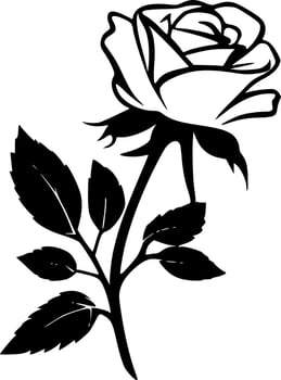 Rose, Black and White Vector illustration