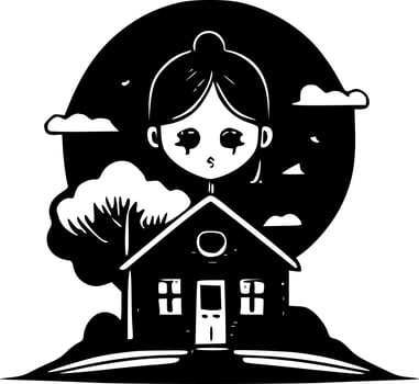 School, Minimalist and Simple Silhouette - Vector illustration