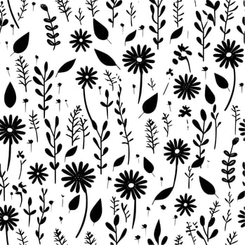 Seamless Pattern, Black and White Vector illustration
