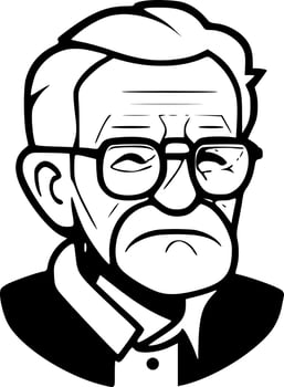 Senior, Minimalist and Simple Silhouette - Vector illustration