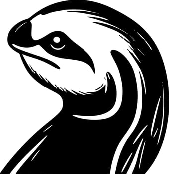 Sloth, Black and White Vector illustration