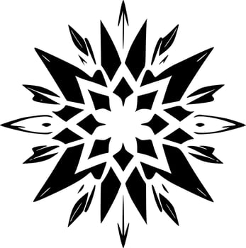 Snowflake, Black and White Vector illustration