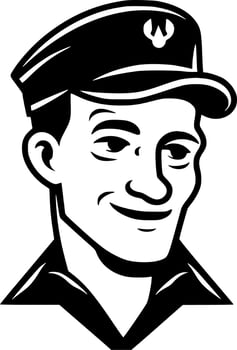 Veteran - Black and White Isolated Icon - Vector illustration