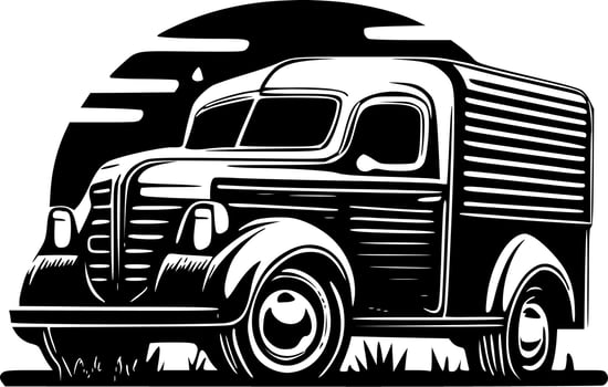 Vintage Truck - High Quality Vector Logo - Vector illustration ideal for T-shirt graphic