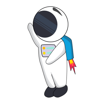 cute astronauts flying in outer space. Science Technology Icon Concept. Flat Cartoon Style png