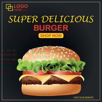 editable minimal social media burger poster. burger banner, magazine design. discount marketing post. advertising leaflet design. stylish social media ad. vector