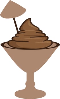 Cocktail with poop for decoration. vector