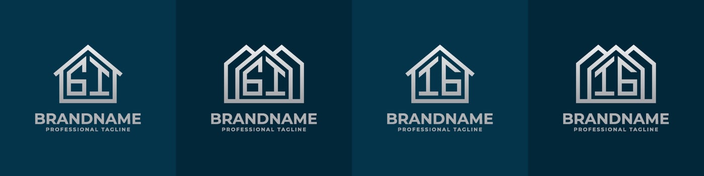 Letter GI and IG Home Logo Set. Suitable for any business related to house, real estate, construction, interior with GI or IG initials. vector