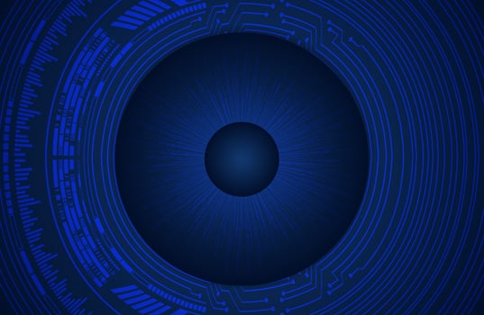 Modern Cybersecurity Eye on Technology Background vector