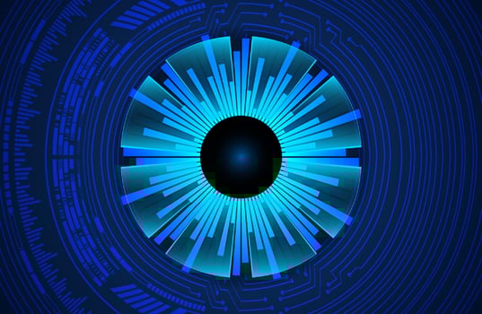 Modern Cybersecurity Eye on Technology Background vector