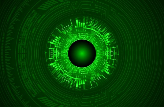 Modern Cybersecurity Eye on Technology Background vector