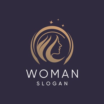 Beauty woman logo design vector with unique abstract style