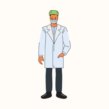 Pharmacist Vector Stock Illustration, Pharmacist with Medical equpments vector