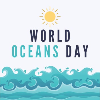 a poster for World Oceans Day vector