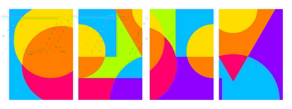 Set of abstract colorful banner background with geometric shapes. Modern graphic design element. Suit for poster, banner, cover, header, card, flyer vector