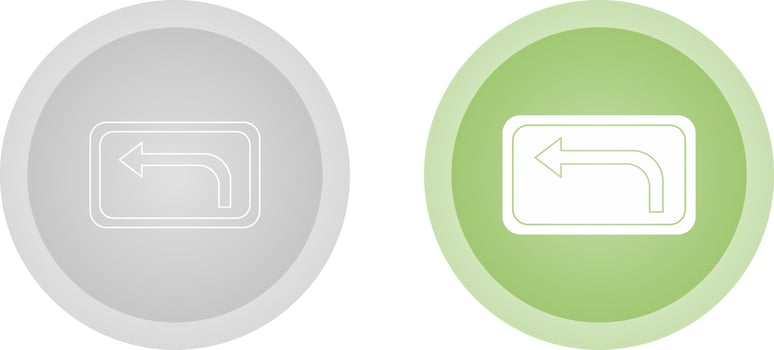 Left Turn Ahead Vector Icon