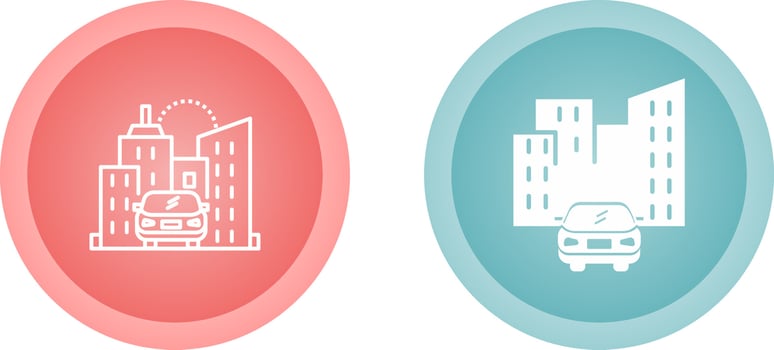 Car in city Vector Icon