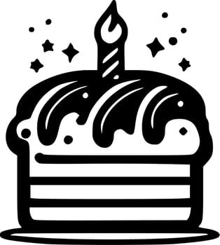 Birthday Cake, Minimalist and Simple Silhouette - Vector illustration