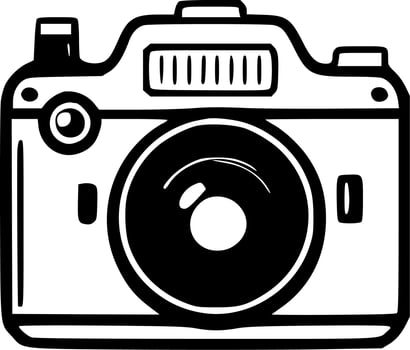 Camera, Black and White Vector illustration