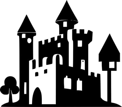 Castle, Minimalist and Simple Silhouette - Vector illustration