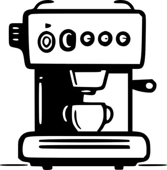 Coffee, Black and White Vector illustration