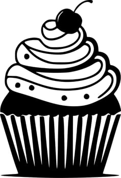 Cupcake, Minimalist and Simple Silhouette - Vector illustration