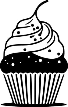 Cupcake - Minimalist and Flat Logo - Vector illustration
