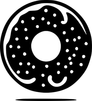 Donut - Black and White Isolated Icon - Vector illustration