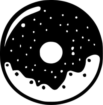 Donut - Black and White Isolated Icon - Vector illustration