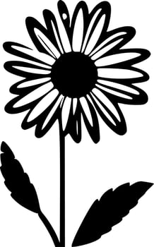 Flower, Black and White Vector illustration