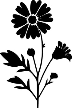 Flowers, Black and White Vector illustration