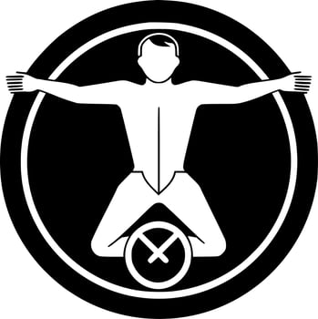 Gymnastics - Black and White Isolated Icon - Vector illustration