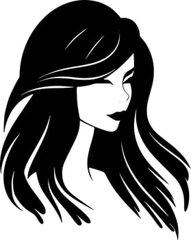 Hair, Black and White Vector illustration