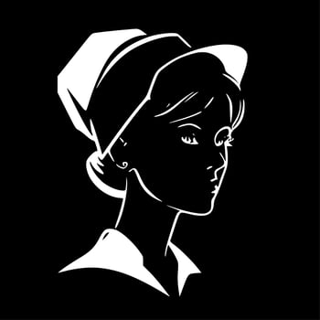 Nurse, Minimalist and Simple Silhouette - Vector illustration