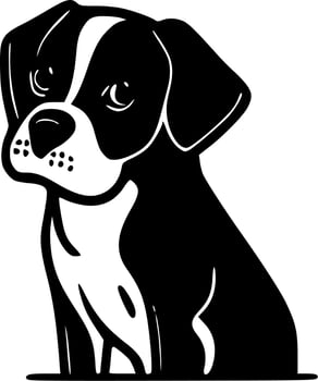 Pet, Black and White Vector illustration