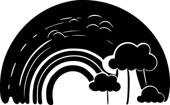 Rainbows - Black and White Isolated Icon - Vector illustration