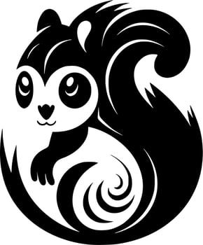 Squirrel, Black and White Vector illustration