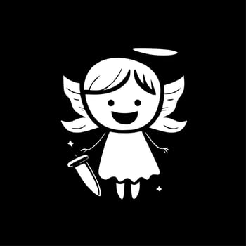 Tooth Fairy, Black and White Vector illustration