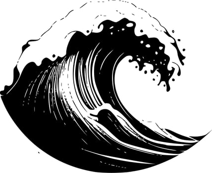 Wave, Minimalist and Simple Silhouette - Vector illustration